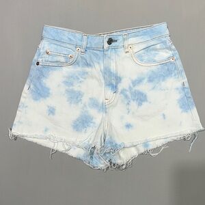 Monki Cloud Print Denim Shorts sz 27